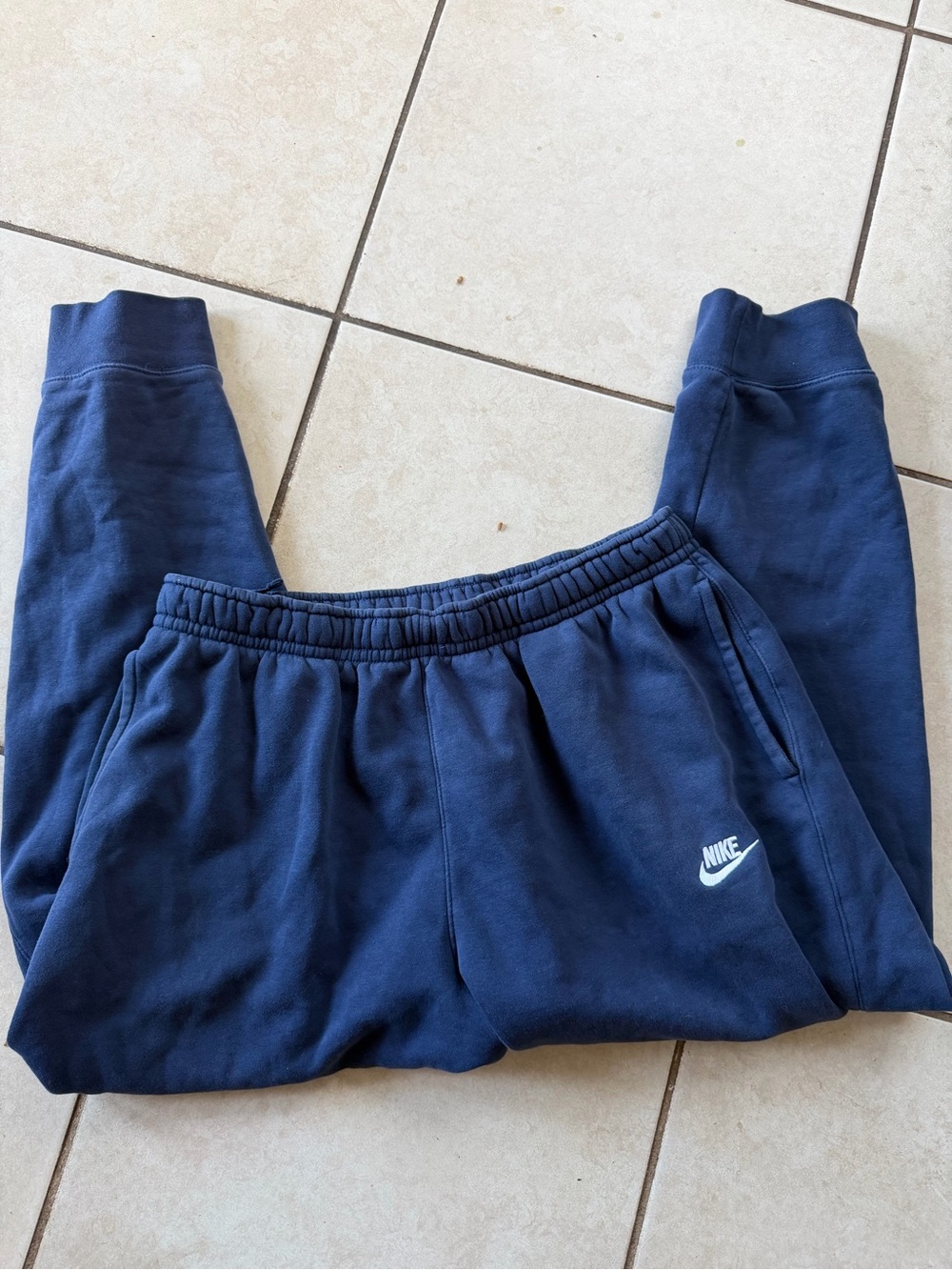 Nike Navy Blue Club Fleece Embroidered
Logo Athletic Joggers